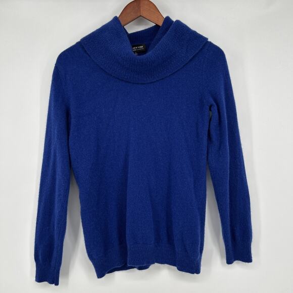 Vintage Jones New York Turtleneck Sweater Womens S Cashmere Royal Blue Soft - Picture 1 of 6